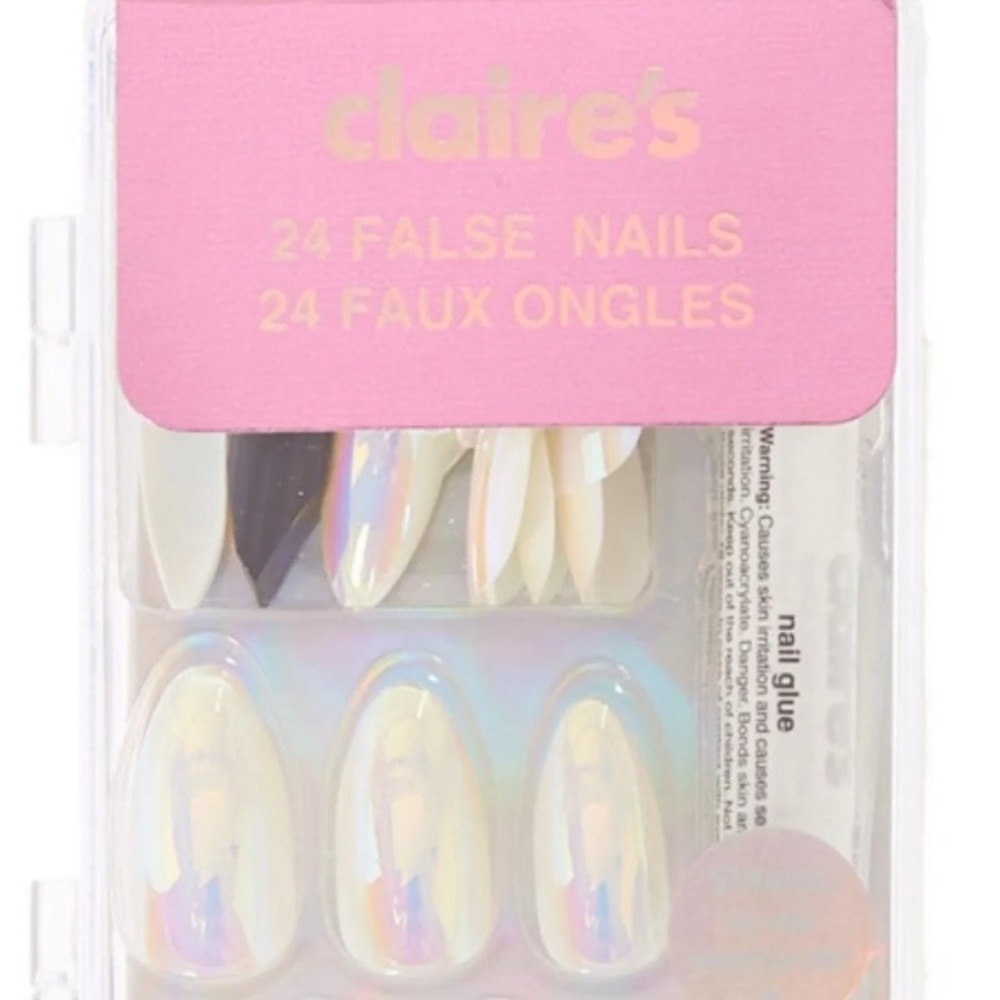 Iridescent/Holographic False Nails